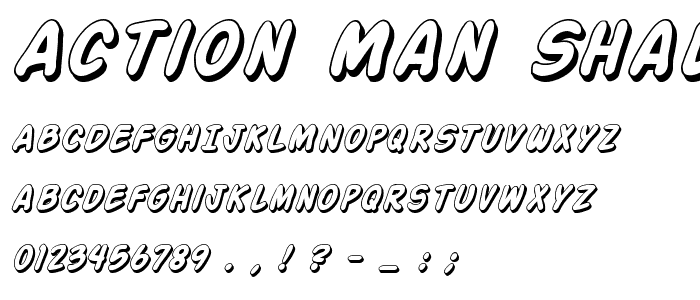 Action Man Shaded Italic font